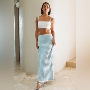 SABO Blue Jordi Ribbed Knit Maxi Skirt Viscose  *Fits is more 12/14, Runs Big